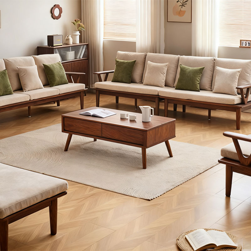 North American solid wood wrapped sofa