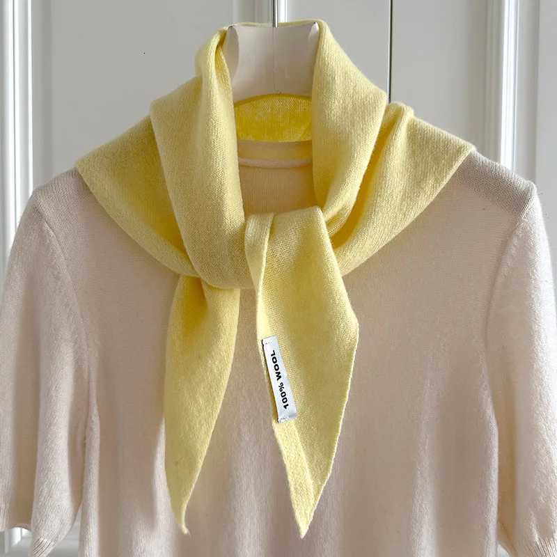 Knitted Scarf Women 100 Wool Winter Warm Scarves Bright Solid Color Design Thickened Shawl Soft Cashmere Pashmina Neck 2023 NEW W251021