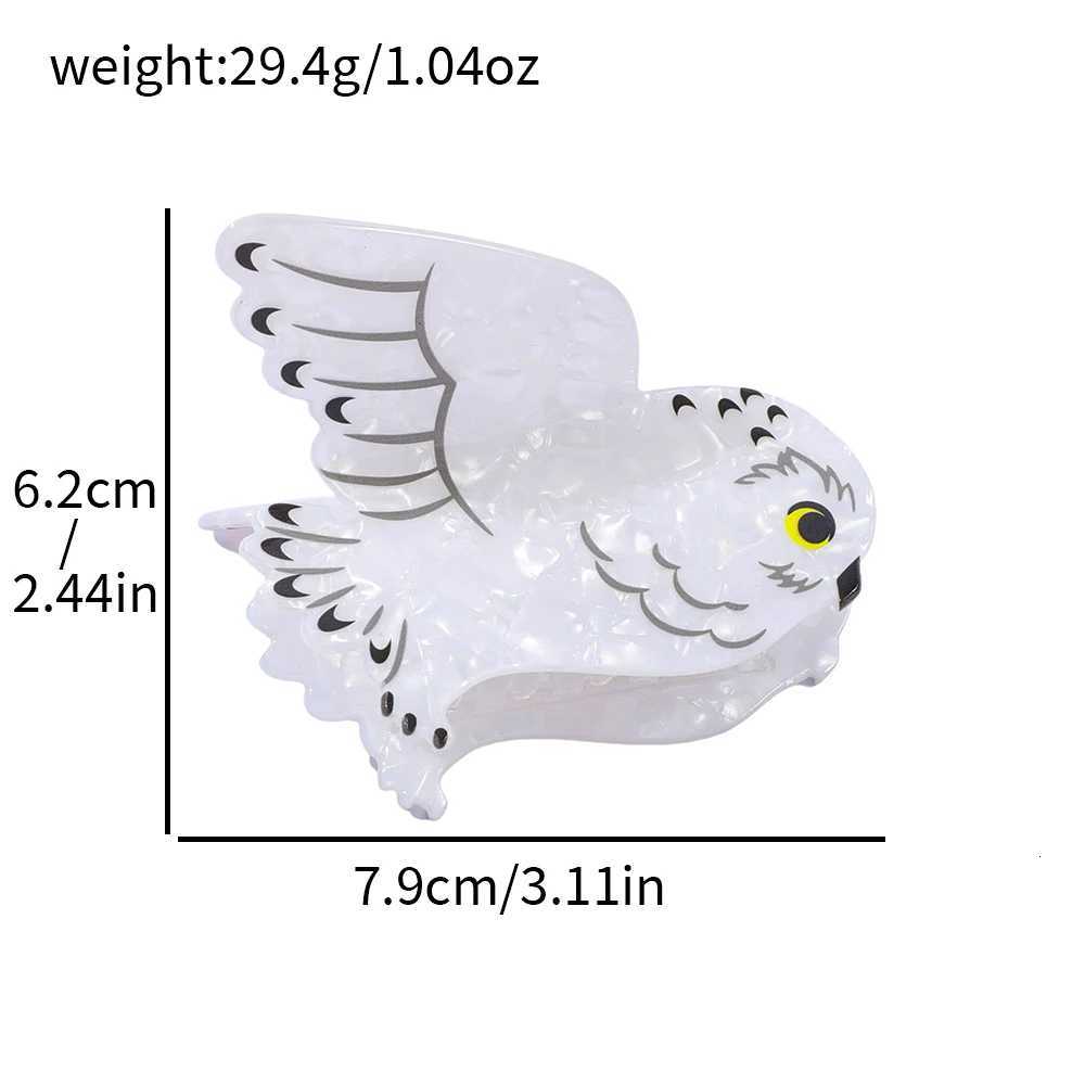 White owlshaped hair claw clip a cute and multifunctional hair accessory clawW254021