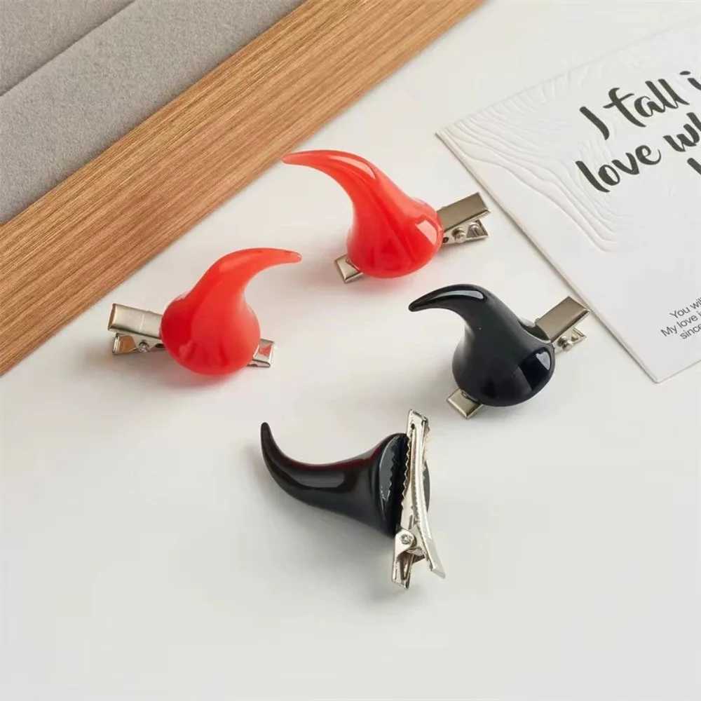 Halloween Hair Accessories Clip 1 Pair Small Demon OX Horn Hairpins Gothic Party Cosplay Costume Pin Hairpins Costume HornW254021