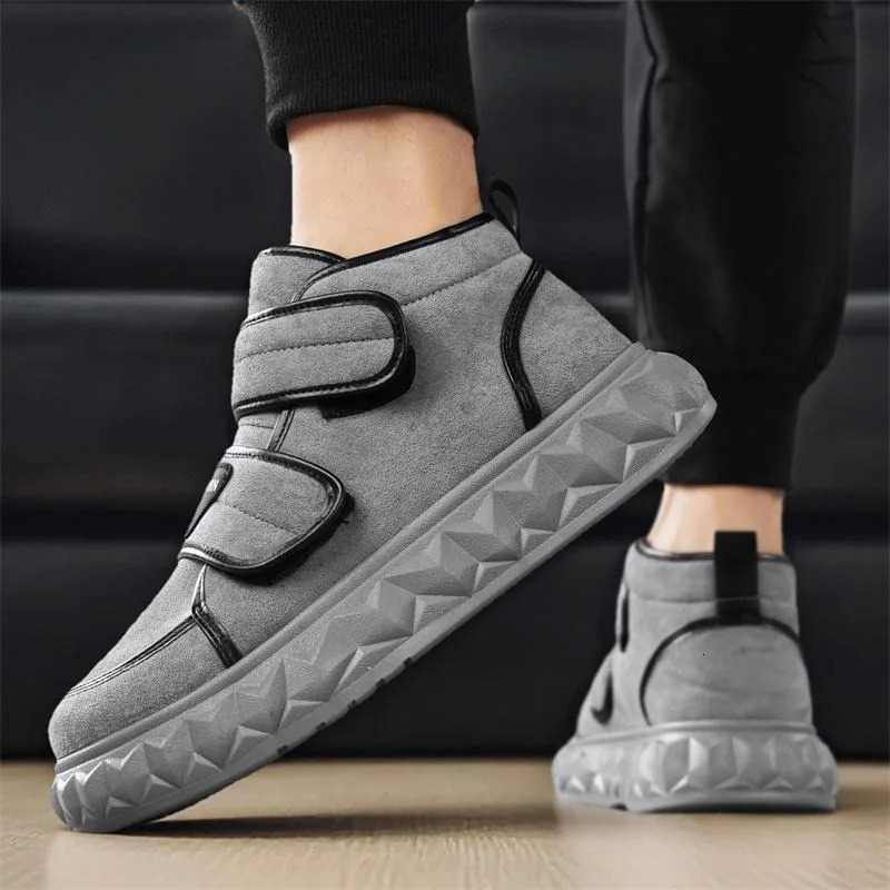 Style Hightop Sneakers with Velcro Loafers Thick Soles Versatile Casual Shoes Short Boots Outdoor Mens Shoes 251017