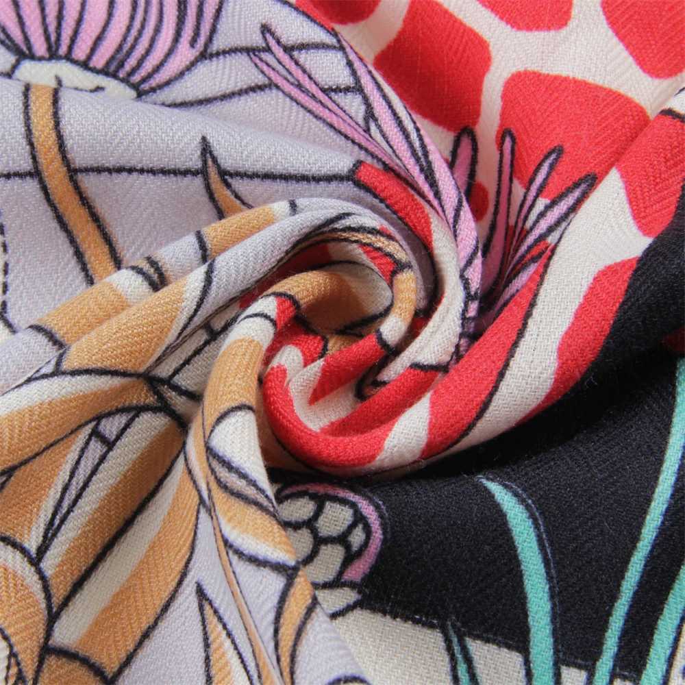 Triang Cashmere Silk Scarf Designer Printed Luxury Pashmina Shawls for Wen Hand Rold Edges Big Sto BlanketW251021
