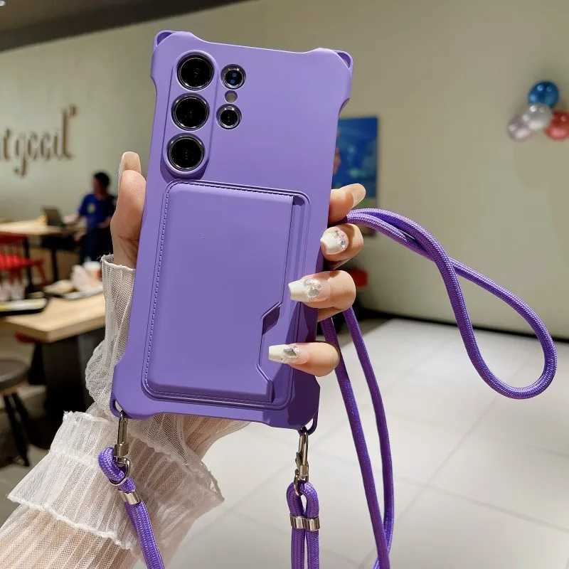 Strap Wallet Case For Galaxy S25 Ultra A35 A55 A15 A16 S24 FE S25 Plus Shockproof Card Slot Crossbody Neck Lanyard Cover J251114
