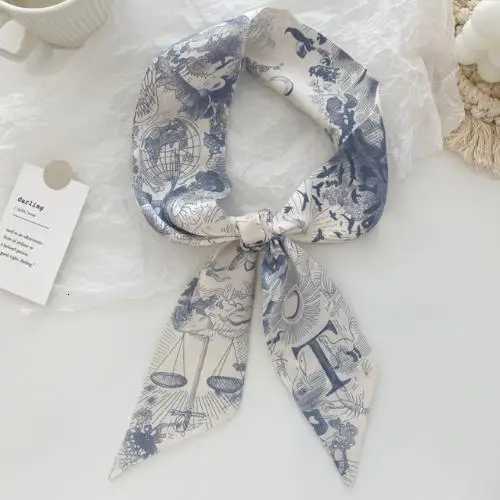Super Beautiful Scarf 26 Letters Silk Scarf Headband Jungle Alphabet Print Bag Streamer Women Fashion Brand Design Silk Scarf W251021