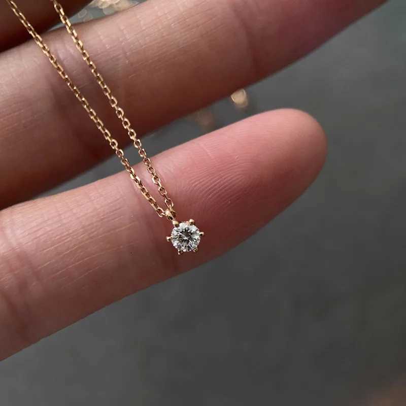 Real 925 Sterling Silver Necklace Romantic Geometric Shine CZ Pendant for Women Daughter Birthday Gift Fine Jewelry D251021