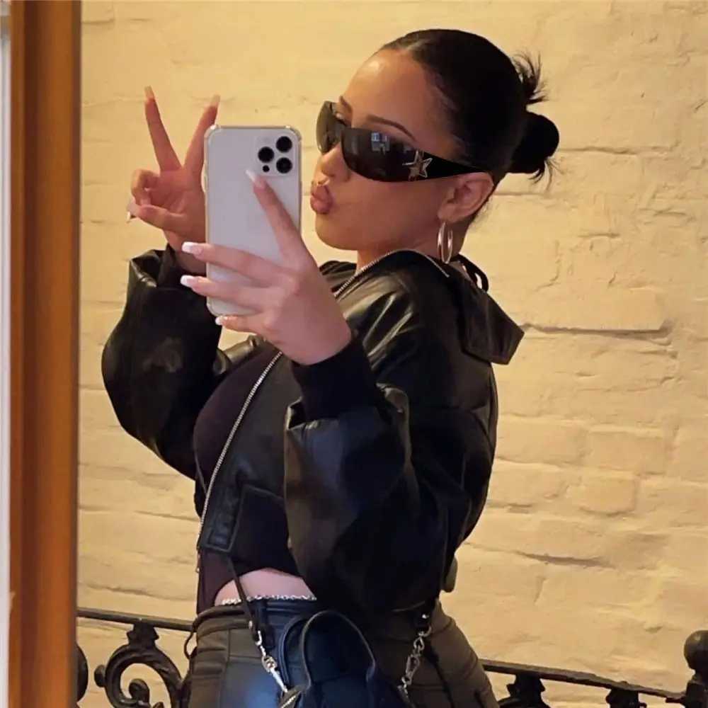 New Y2K Rimless Punk Sunglasses Goggle Women Men Luxury Brand Wrap Around Sun Glasses Five Star Eyewear Sports One Piece Shades J251114