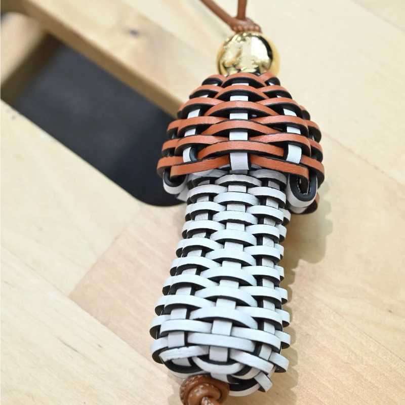 New Weaving Mushroom Ornaments Leather Bag Charm Keychain Bags Pendant Decoration High Luxury Girl Gift Bag Accessories J251121