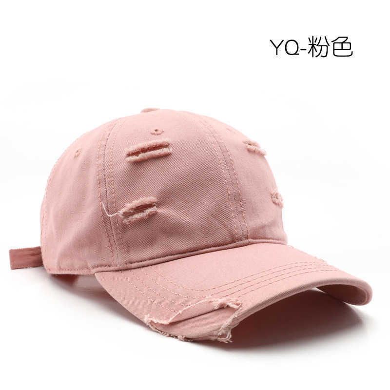 Style Personality Women Spring and Autumn Solid Color Washed Distressed Baseball Cap Outdoor Men Sports Sun Protection Shade Baseball Cap H251020