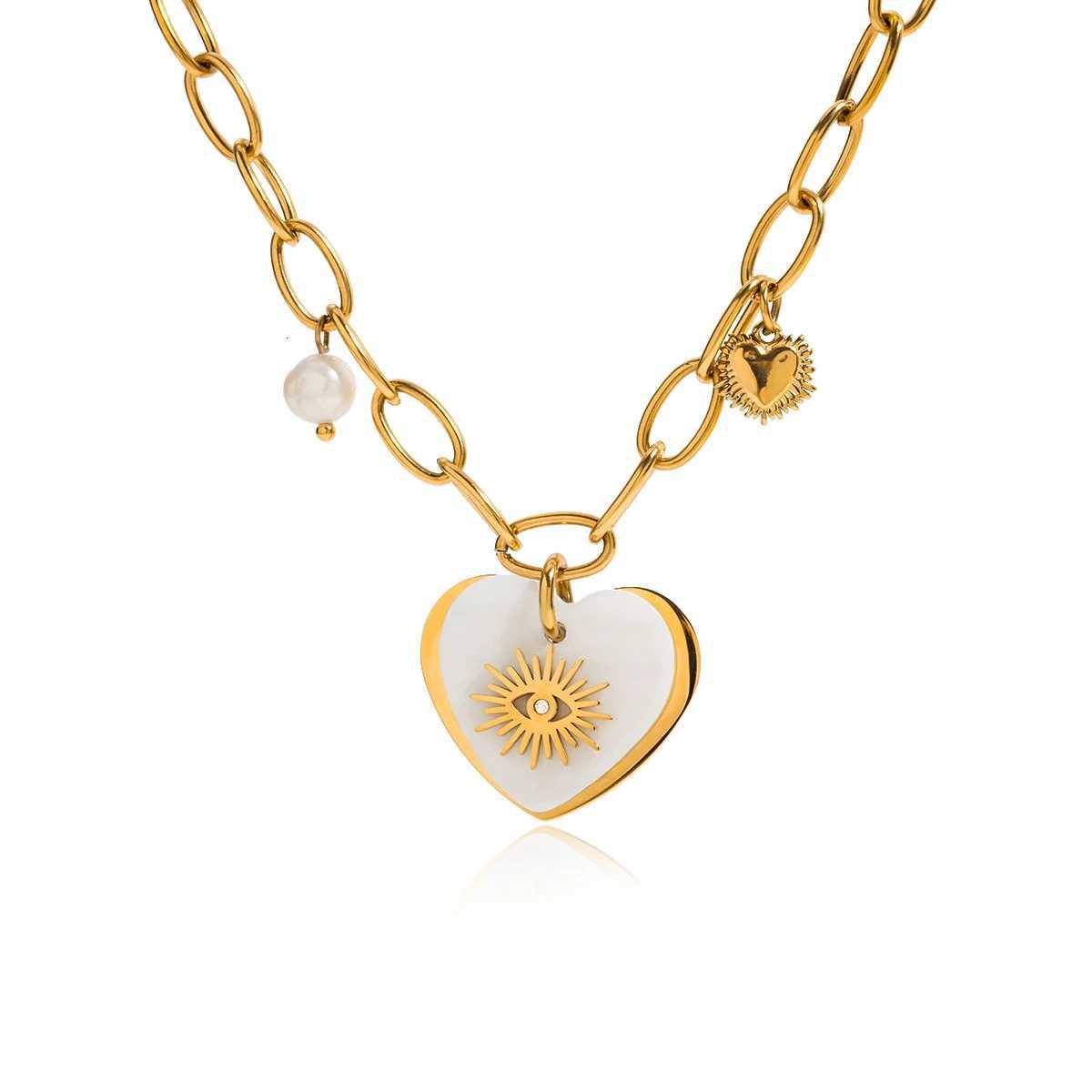 uthway fashionistas Stainless Steel 18K Gold Color Plated Womens Devils Eye Pendant Necklace Good Luck Necklace XJ250717