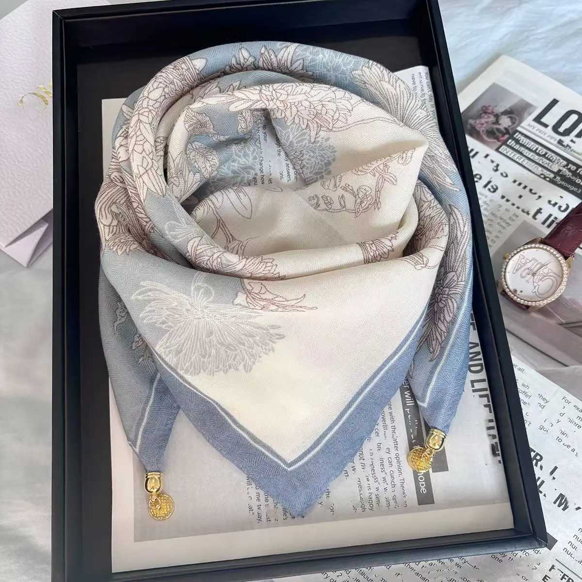 New buck scarf for wen square scarf lazy pendant ins scarf neck decoration fashionab and versatiW251021