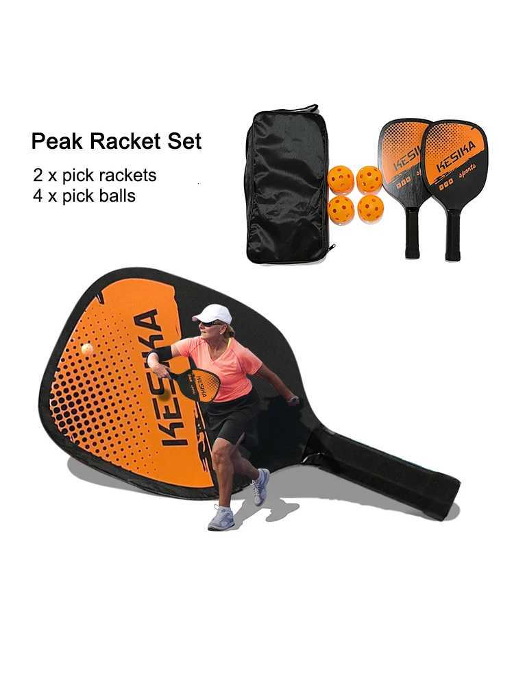 2pcs Pickle Paddles Rackets Set 4 Balls Kits Portable Anti Slip Sports Racquet W251021
