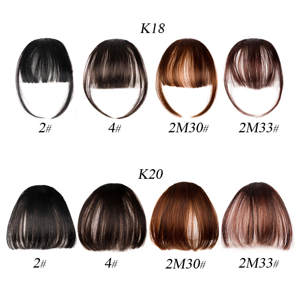 Synthetic Air Bangs Clip In Hair Extension 3D Air Style Hairpieces Neat Front False Fringe Thin Fake Hair Bangs For Women Girls 251014