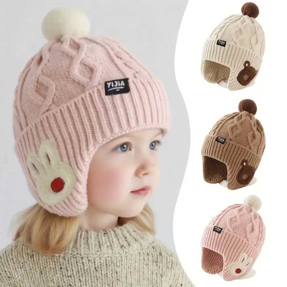 Kids Winter Hat with Ear Flaps Soft Warm Knit Beanie for Boys Girls 5 Years Comfortable Headwear Outdoor Playwear J251021