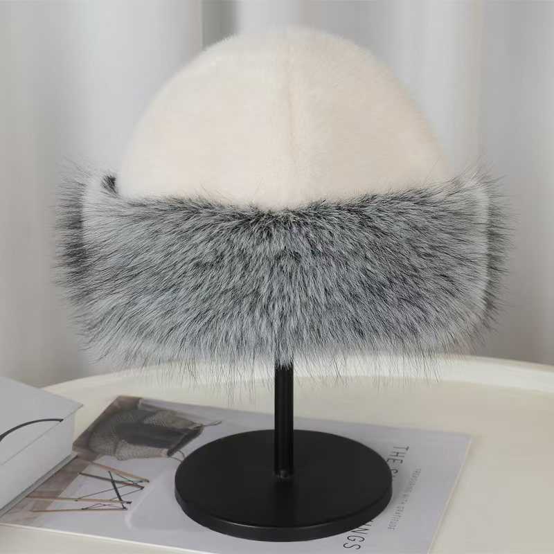 2025 New Label Hat for Women Autumn and Winter Fisherman Hat Warm Brimless Faux Mink Fur Plush H251020