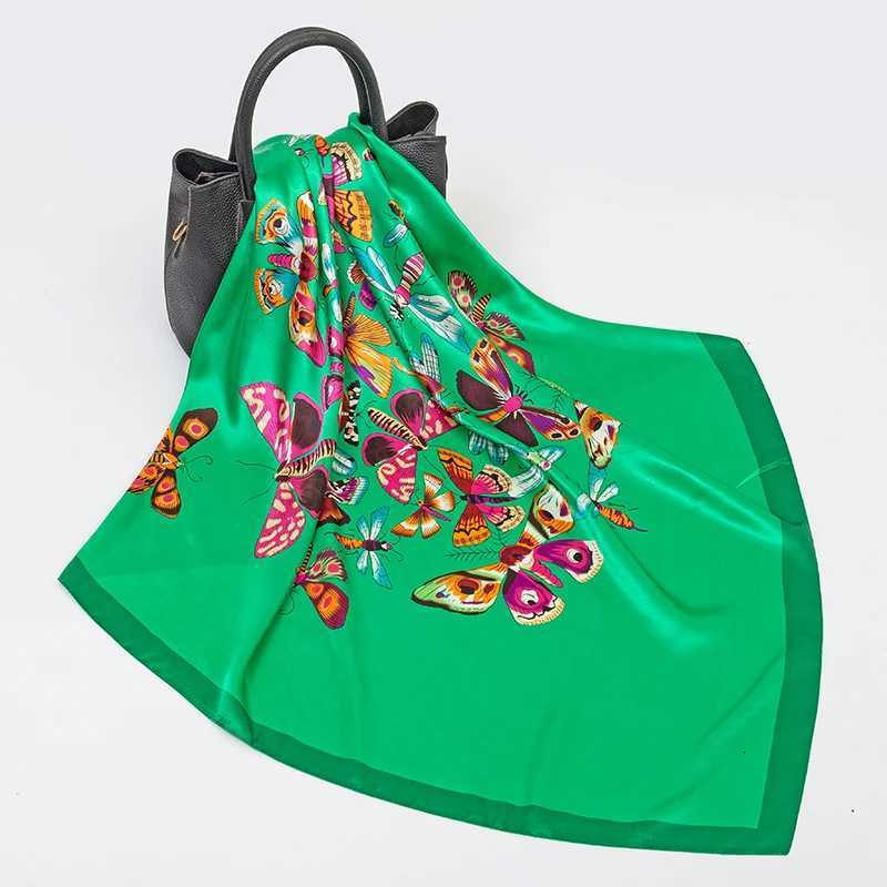 Wen Spring Summer Square Scarf 9090cm Satin Silk Scarves scarf Fa Foard Beach Bandana Ladies Neckerchi Hair bandW251021
