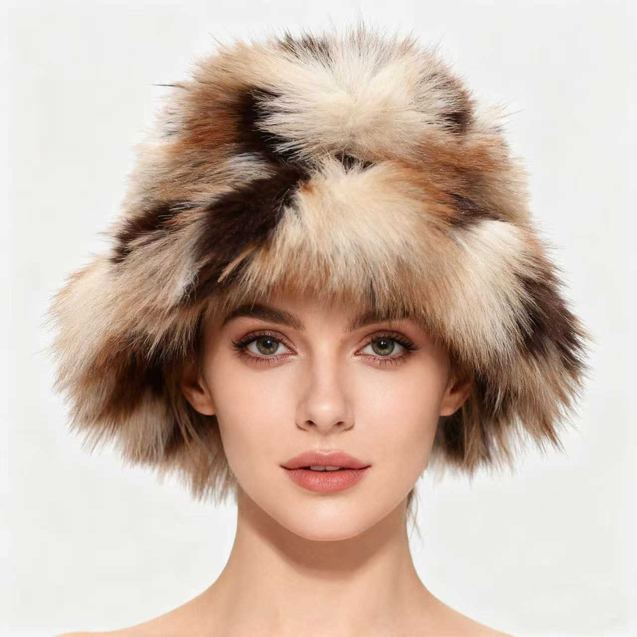 Womens Hat New Trendy Fashionable Wear Fluffy Hair Fisherman Hat Autumn Winter Outdoor Warm Bucket Hat H251020