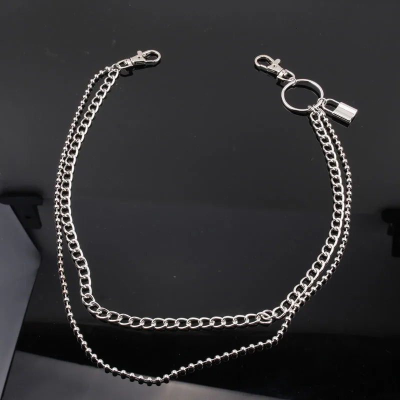 Punk Steet Keychains Trouser Chain Women Men Lock Star pendant Accessories Choice Rock Goth Waist Belt Chain On Jeans Jewerly 251021