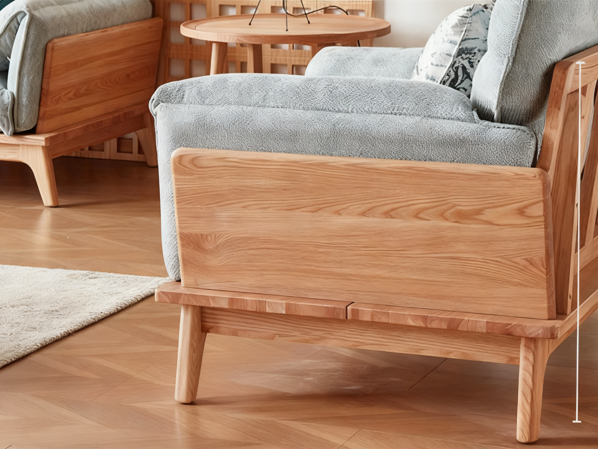 Elegant North American Solid Wood Wrapped Sofa with Comfortable Cushions