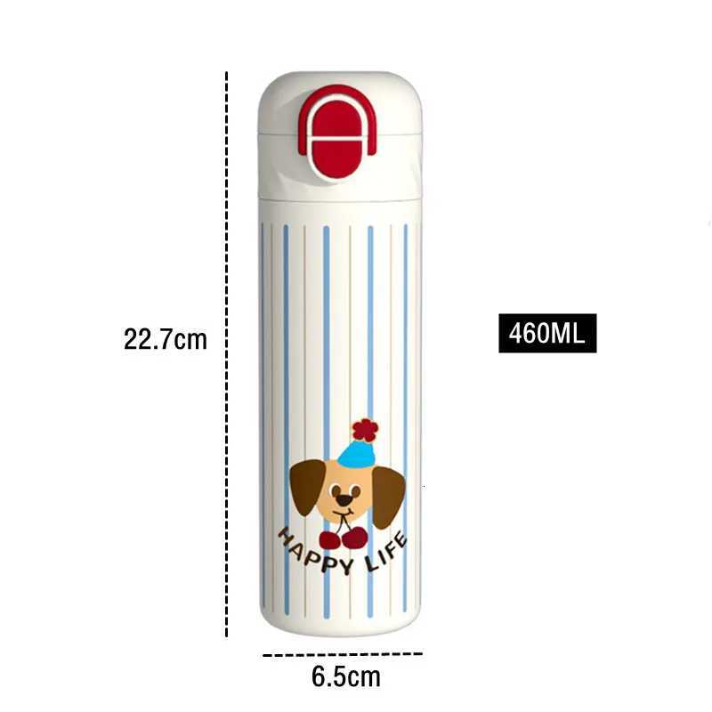 460ml Cartoon Stainless Steel 316 Vacuum Flask With Straw LeakProof Double Drink Kids Student Water Bottle Travel Y251021