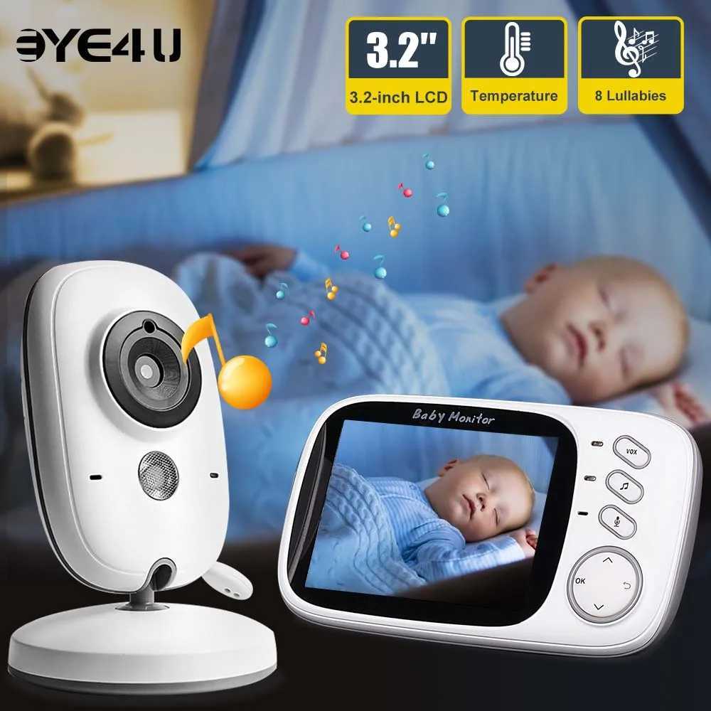 Video Baby Monitor 32 Inch Display Babyphone Night Vision Surveillance Camera With Temperature display Screen Lullaby VB603 J251121