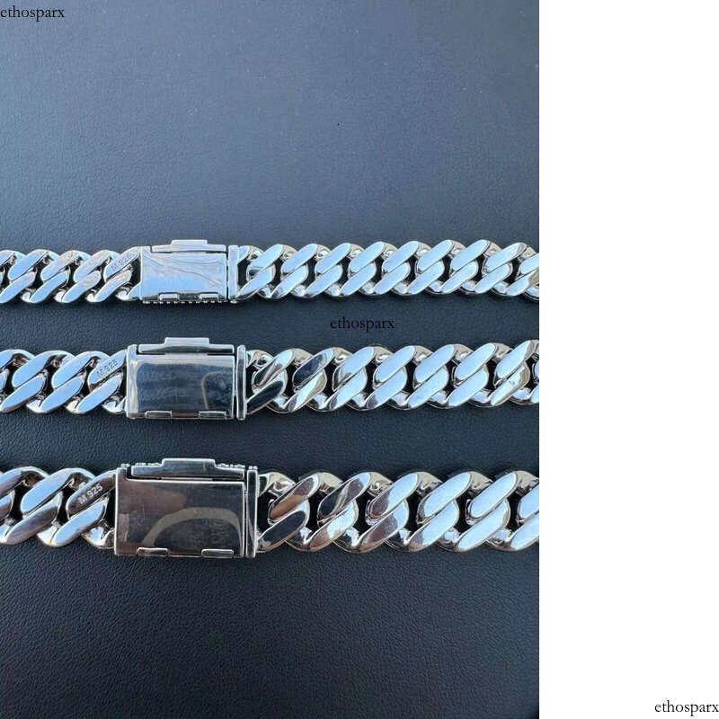 MOISSANITE Sterling Sier 10mm 12mm 14mm Miami Cuban Link Chain Rounded Prong Vintage 16-30 Lengths PASSES DIA Tester
