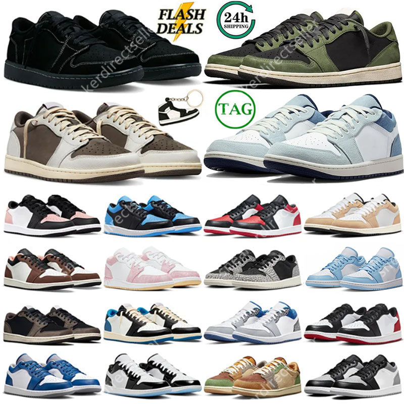 Designer shoes Low 1s Mens Womens OG Triple Black White Shadow University Blue UNC Bred Toe Light Smoky Grey Outdoor Trainers Hiking sneakers Eur 36-46