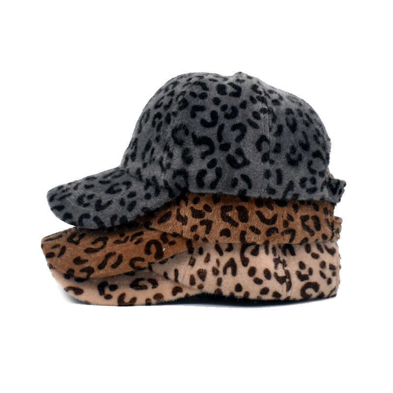 New Baseball Cap Female Leopard Pattern Autumn Winter Fashionable Fluffy Cap Hip Hop Outdoor Sunshade Hat H251020