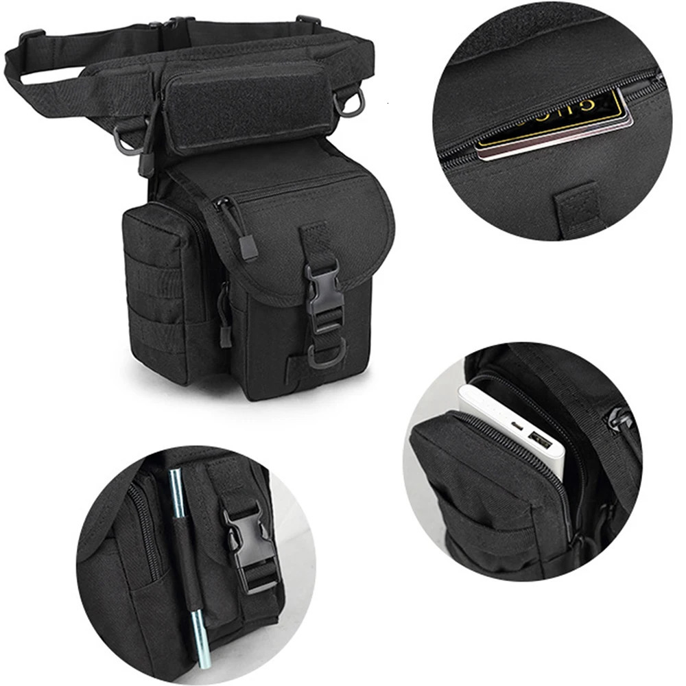 Men Waist Fanny Pack Leg Bag Military Tactical Motorcycle Rider Camera Sports Travel Nylon Male Bum Hip Belt Thigh Fanny Bags 251021