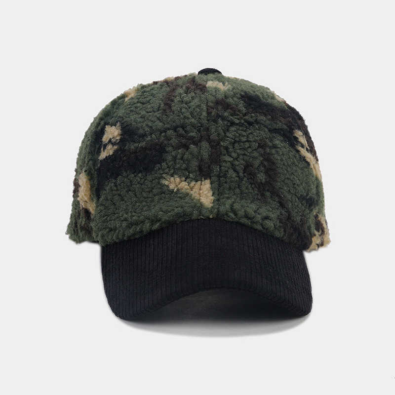 Autumn Winter New Camouflage Sheep Camouflage Thickened Warm Duckbill Cap Womens Trendy Outdoor Casual Sun Protection Baseball Cap Mens Cap H251020