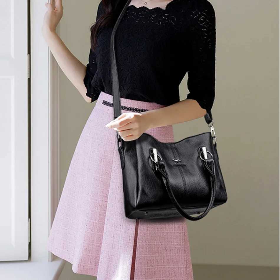 Genuine 3Layers High Quality Soft PU Leather Ladies Shoulder Crossbody Bags for Women Luxury Handbags Women Designer A Main Z251018