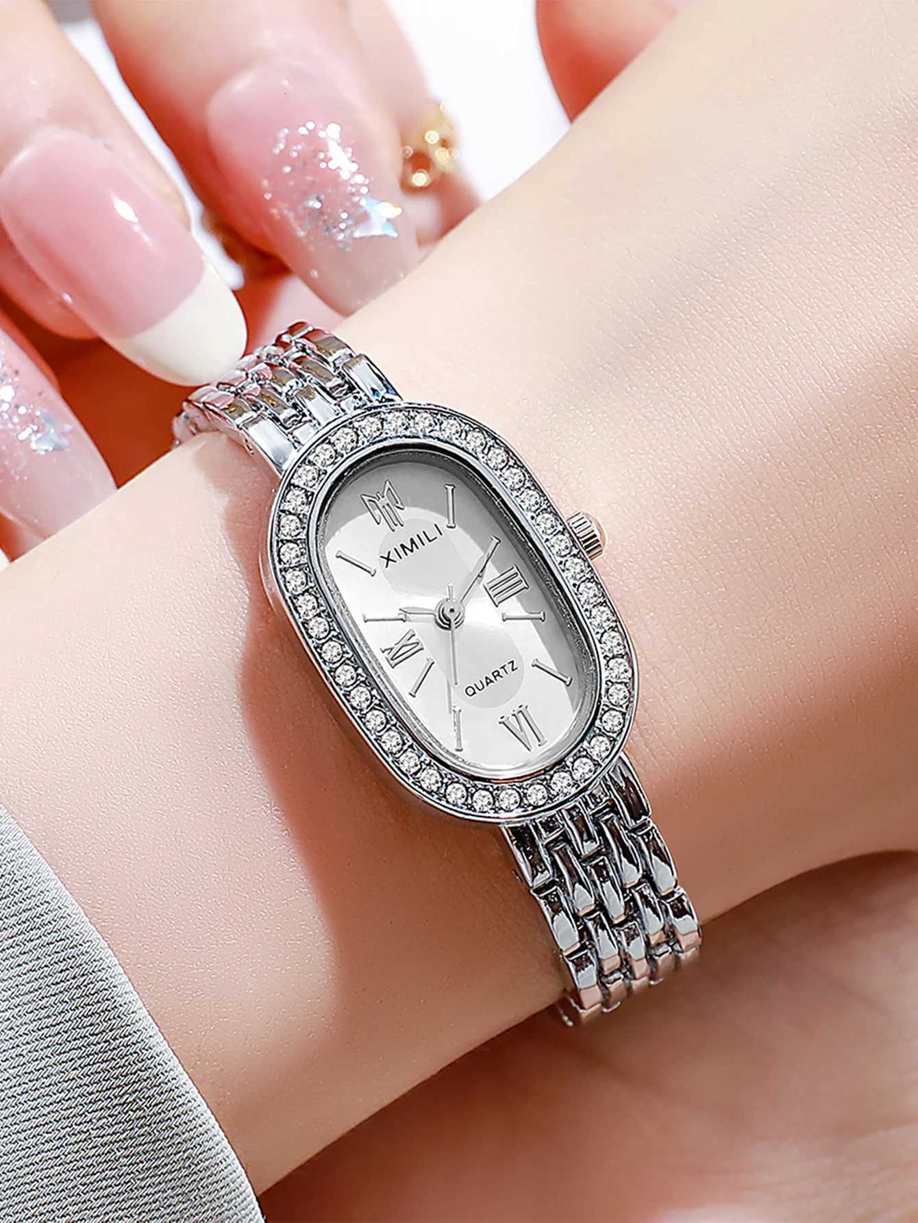 Metallic Roman Numerals Fashion Luxury Ladies Quartz for Christmas Halloween Holiday GiftsXJ251021