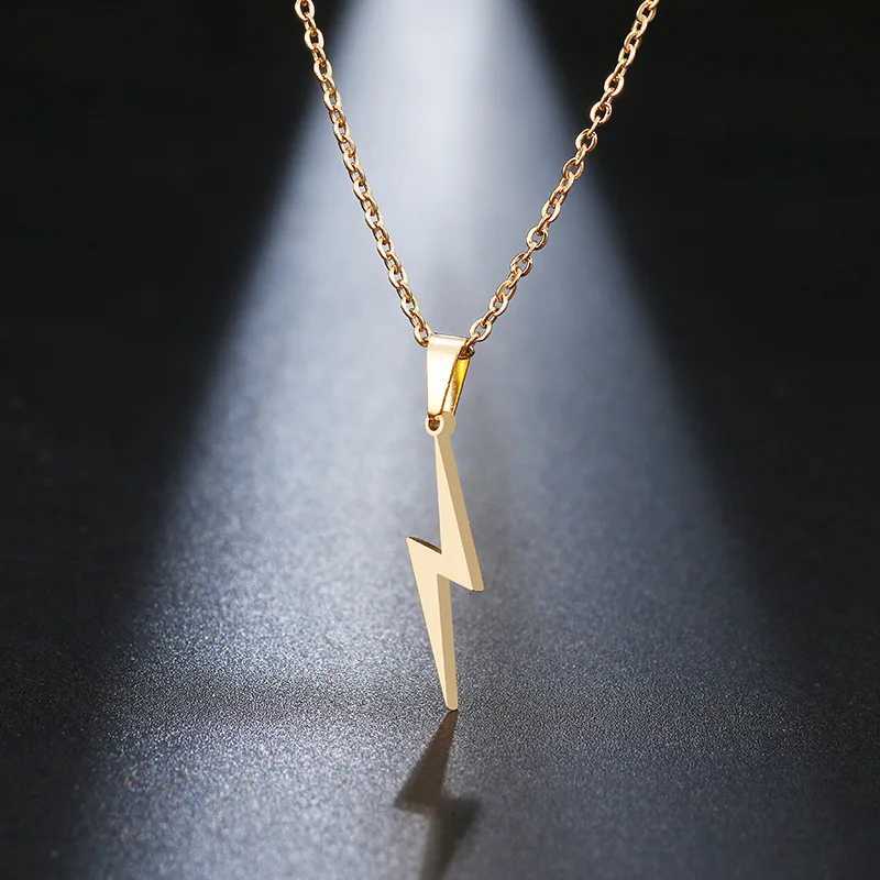 DOTIFI Stainless Steel Necklace Hot Lightning Necklaces For Women Protection Pendants For Girlfriend Gifts Charms Jewelry XJ250717