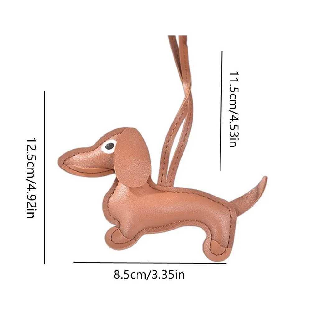 Multicolor PU Leather Dachshund Keychain Cute Puppy Animal PU Leather Hanger Dog Fashion Bag Pendant Men W251021