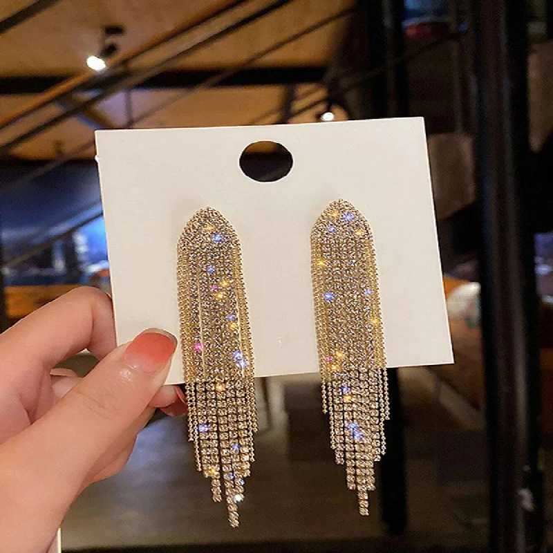 2PC Womens Fashion Copper Claw Chain Long Tassel Earrings Outdoor Travel Carnival Banquet Party Holiday Dressing Gift J251021