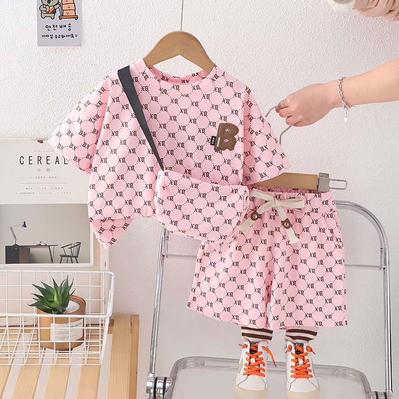 Designer Kids Clothing 2025 New Boys Summer Outfit 2-Piece Set | Korean Style Short Sleeve Clothing Set for Toddlers | Cool Handsome Kids Casual Wear 