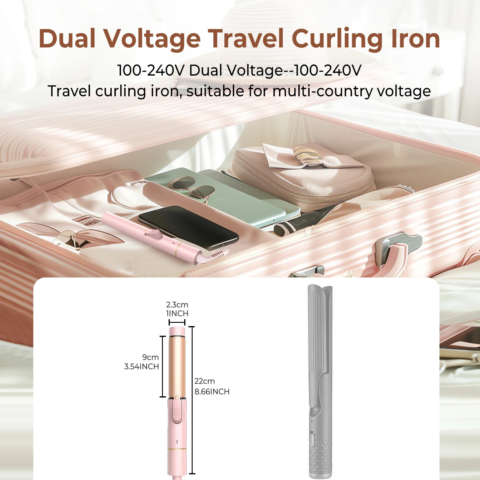 Ceramic Mini 1 inch Curling Iron for Short Hair Small Hair Curler Iron for Travel Dual Voltage Curling Wand 251018