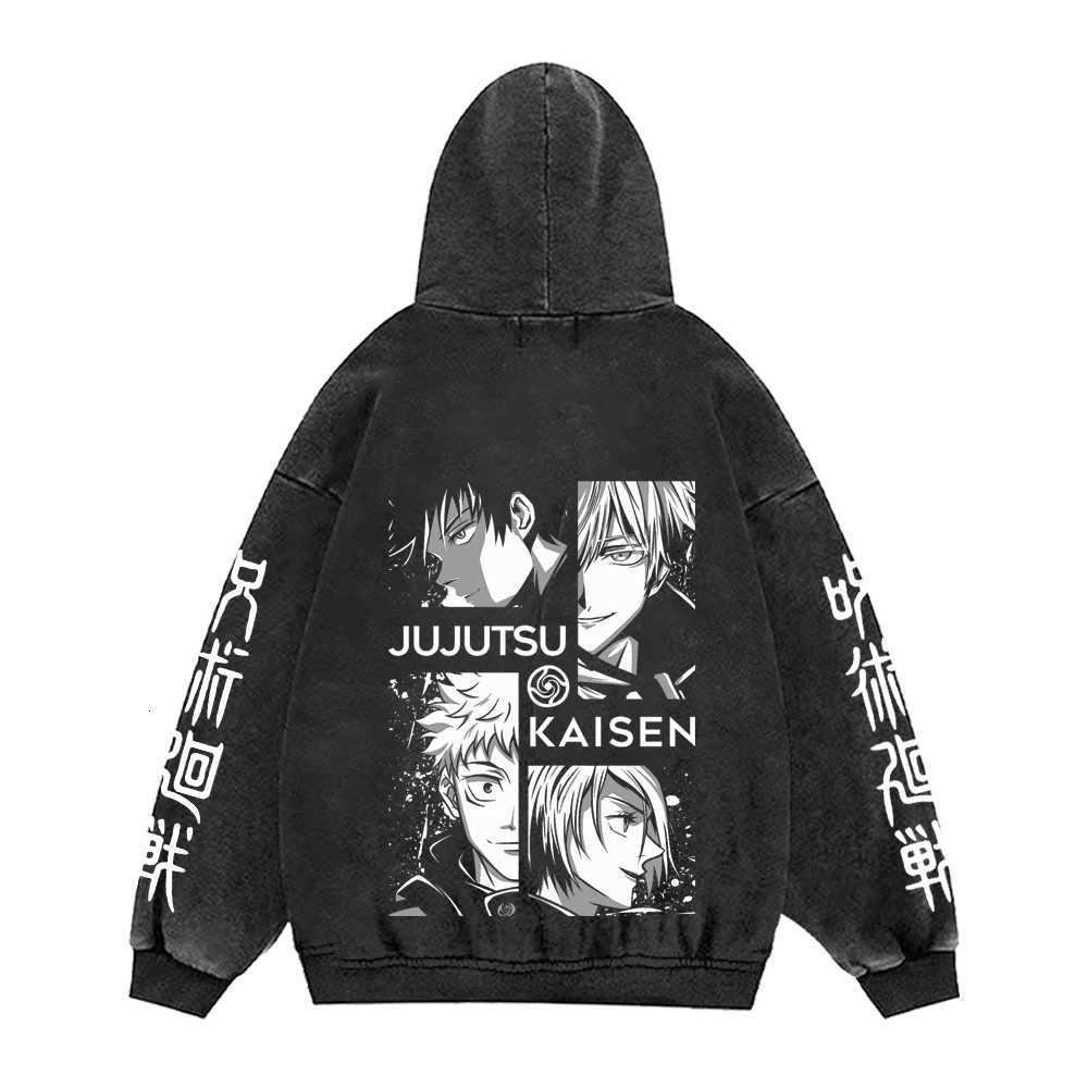 Jujutsu Kaisen Anime Hoodies Men Women 100Cotton Toji Gothic Manga Sweatshirts Vintage Casual Pullover Fashion Streetwear Daily W251021