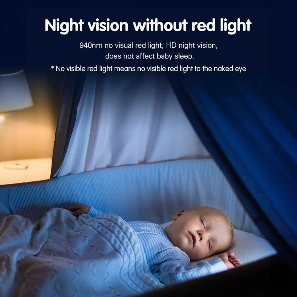 Tuya Smart Video Baby Monitor HD 5 IPS Display No Red Night Exposure Night Vision WiFi 1080P Infant Camera with 64G TF Card J251121