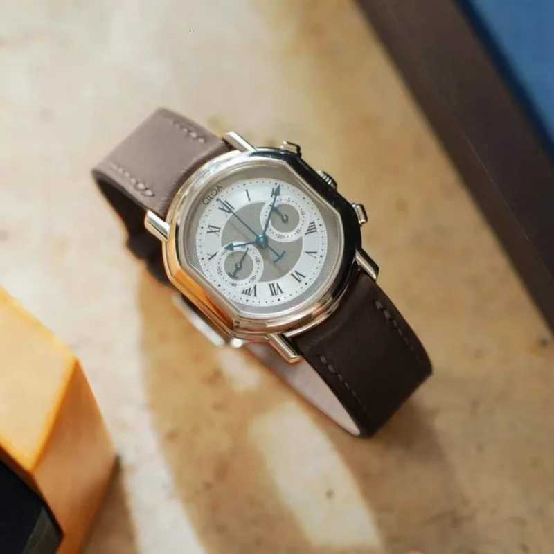 CILOA retro silver mens brand authentic light luxury 2025 new trend fashion high quality waterproof busin quartzXJ251021
