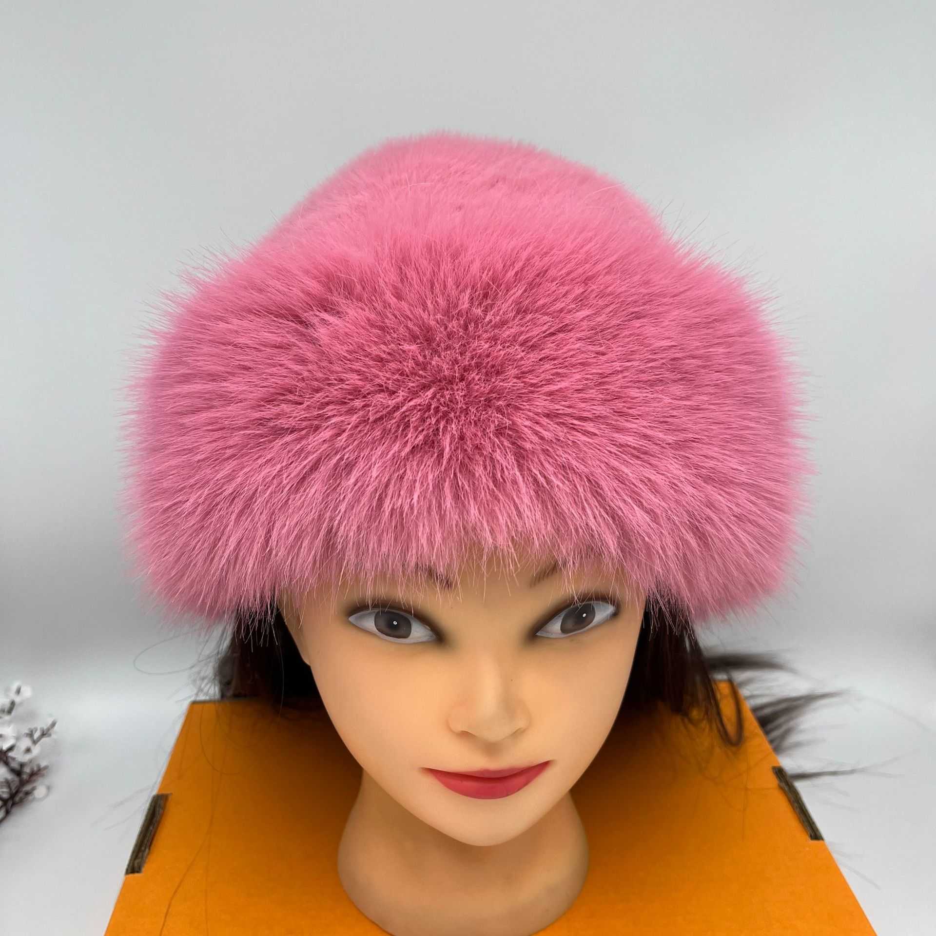 Fashion Plush Hat for Women Autumn and Winter Coldproof Warm Northeast Hat Imitation Fox Fur Versatile Ear Protection Hat H251020