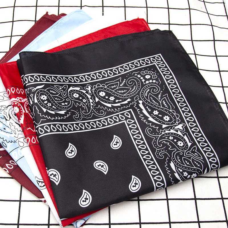Fashion Hip Hop Bandana Kerchief Unisex Black Hair Band Neck Scarf Headwear Wrist Wraps Head Square Scarves Print Handkerchief W251021