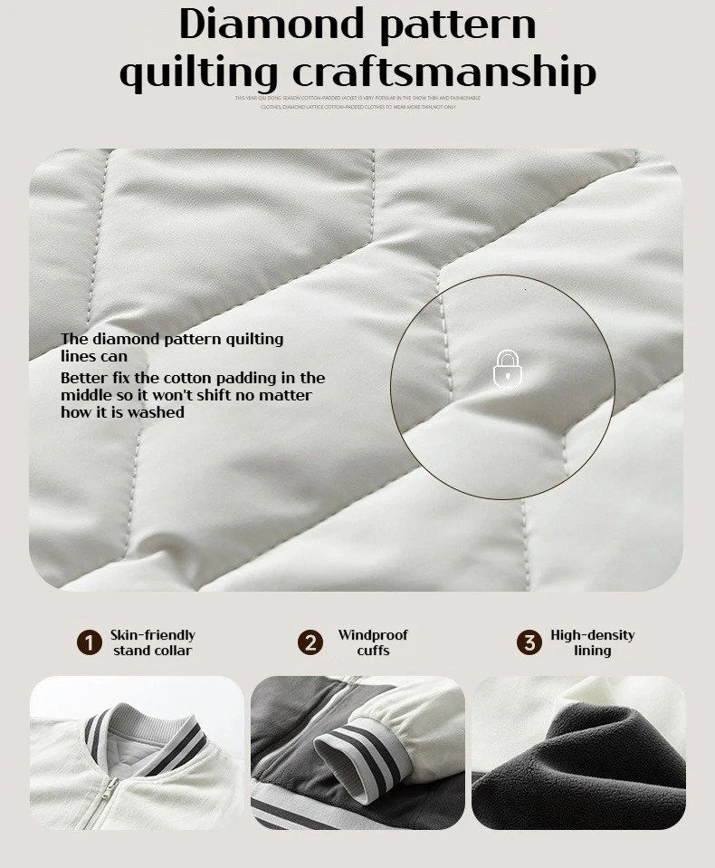 Mens Sports Jacket Two Sides Wear Cotton Padded Jacket Winter Warm Baseball Coat Male Clothes Big Size Mens Parka Male Fashion 251021