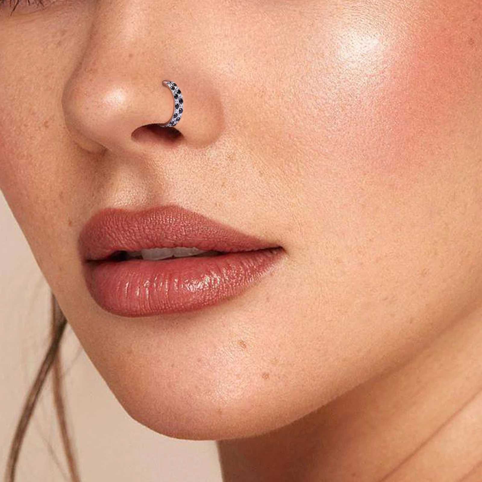 ASTM F136 G23 Titanium sal Ring Piercing Body Jewelry Hoop Earring 16G Lip Ring Hinge Clicker Open Diaphragm J251021