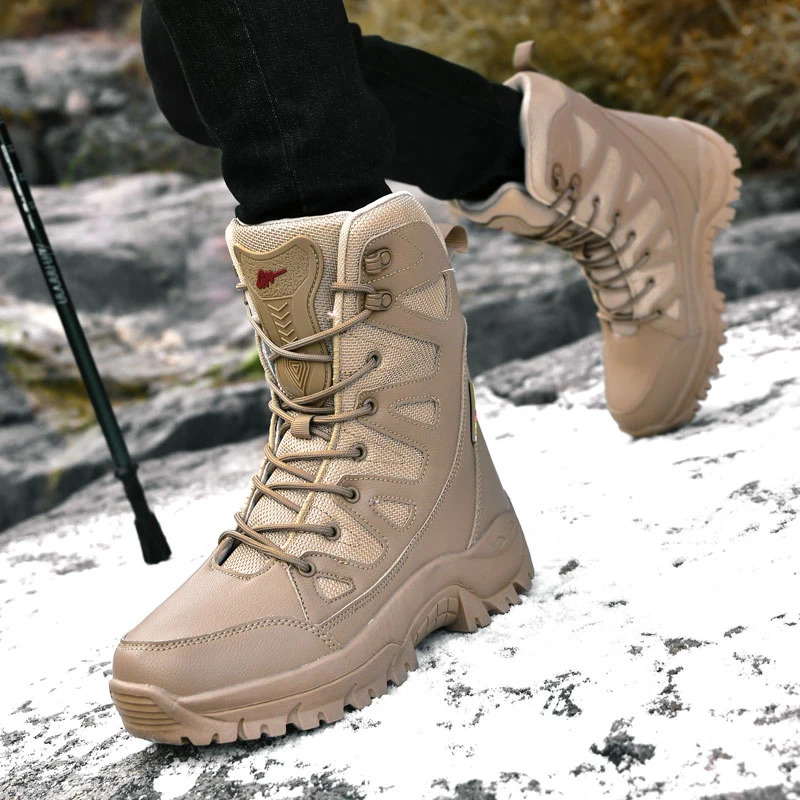 Style Ultralight Breathable Mesh Canvas Tactical Boots Mens Spring Summer Outdoor Hiking Shoes Army Fan Combat Training251020