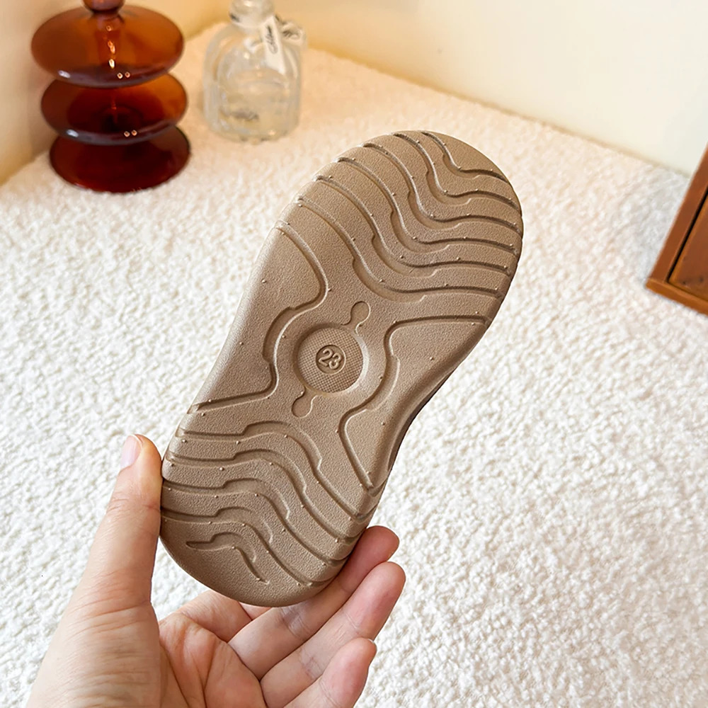 Faux Fur Winter Boots For Children PU Leather Plush Sneakers Kids Thick Warm Antislippery Boys Girls Sport Shoe 251014