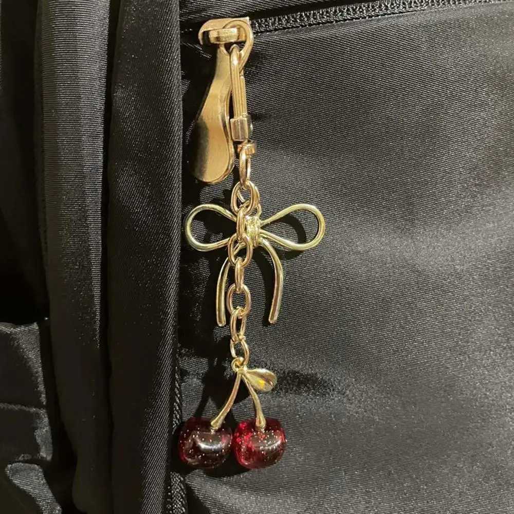 Cherry Bag Charms Fruit Chain Accessory Simulated Cherry Pendant Sparkling Keychain Bag Pendant Cute Cartoon DIY INS Key Chains J251121