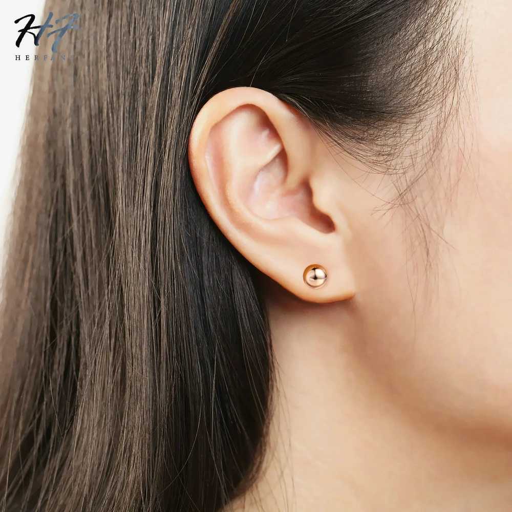Simple Little Bean Shaped Stud Earring For Women Rose White Gold Color Metal Fashion Jewelry Gift For Girls Daily Party E445 J251021