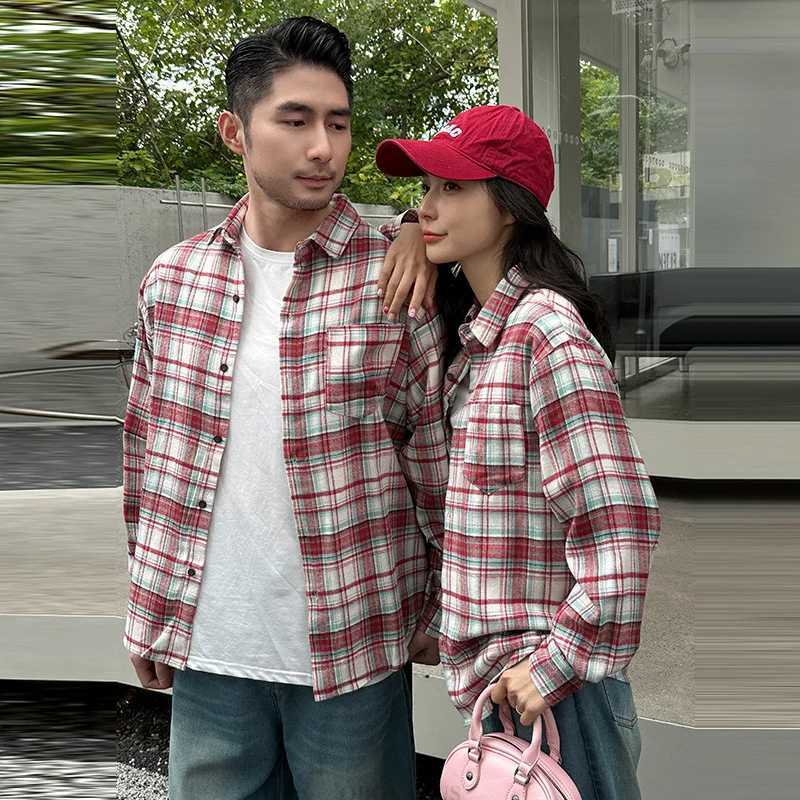 Family Daily Wear Shirt Costume Parents and Children Family Look Long Sleeve Plaid Blouse 2025 Causal Family Matching Outfits L251021IAE1