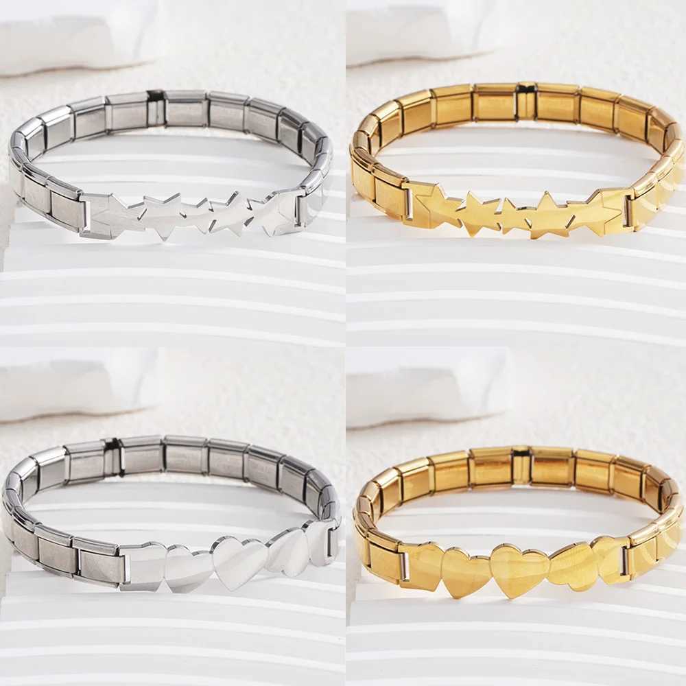 Fashion Mix Element Heart Star Chain Italian Charm 9mm Modular Stainless Steel Bracelet for Women Men Gift DIY Youth Accessories J251021