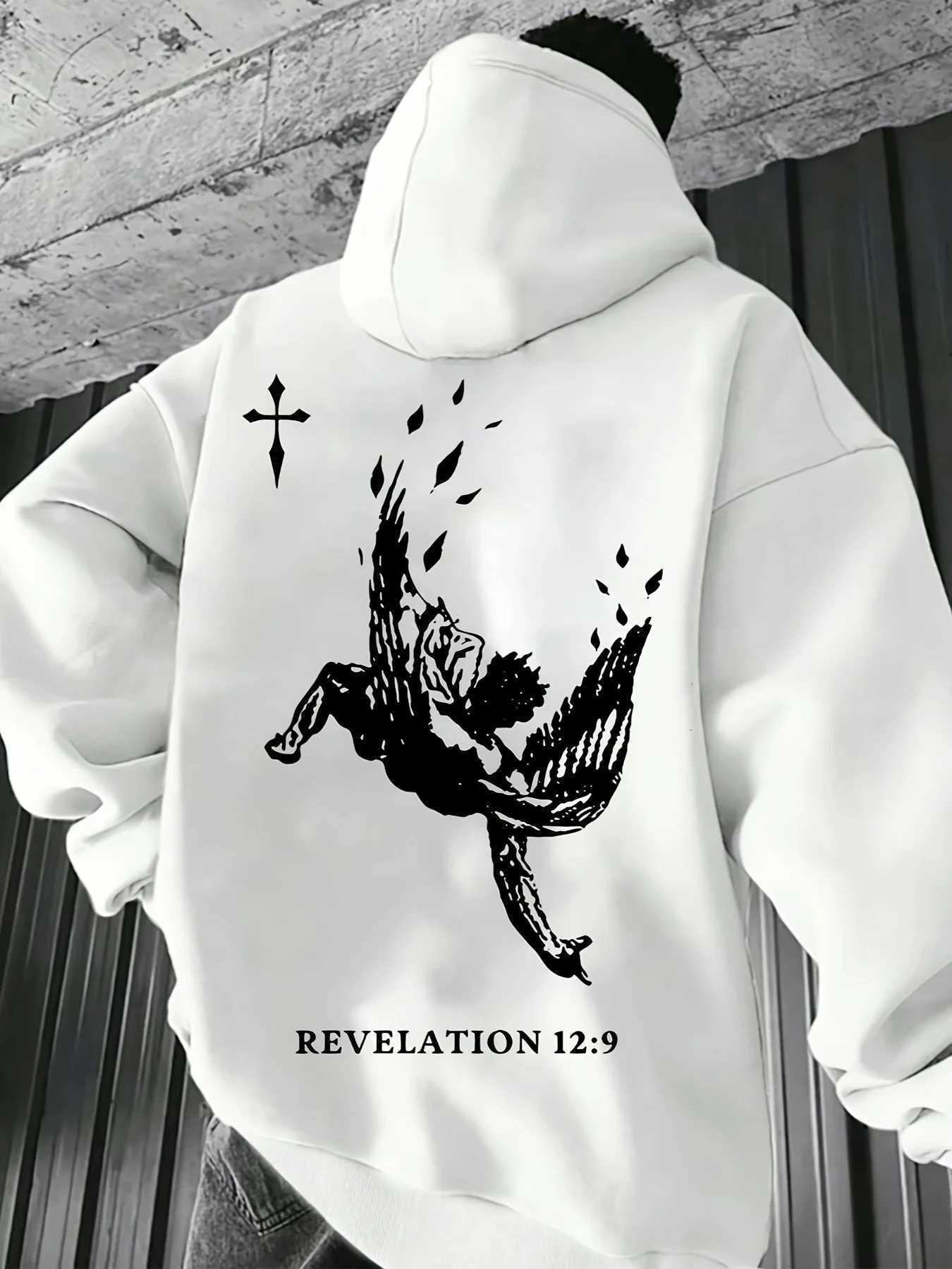 Hot selling European and American mens autumn angel print soft and comfortable hooded sweatshirt suitable for household wear W251021